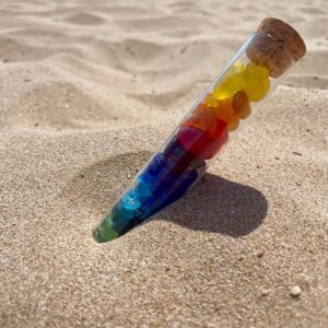 Rainbow Sea Glass in a Glass Vial