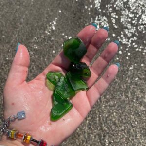 Emerald Green Sea Glass Chunks Beach