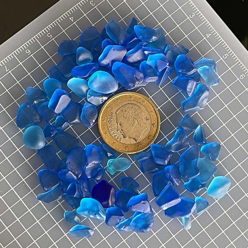 Blue Mini Sea Glass Stones In A Glass Vial - Love Sea Glass
