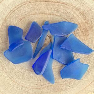 cornflower blue sea glass chunks