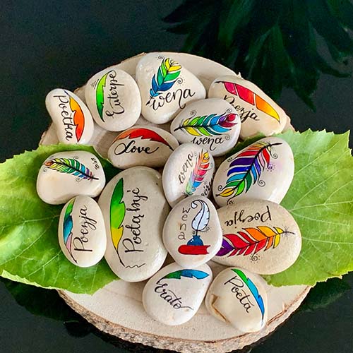 Painted Rocks Poetry Theme 15 stones - Love Sea Glass