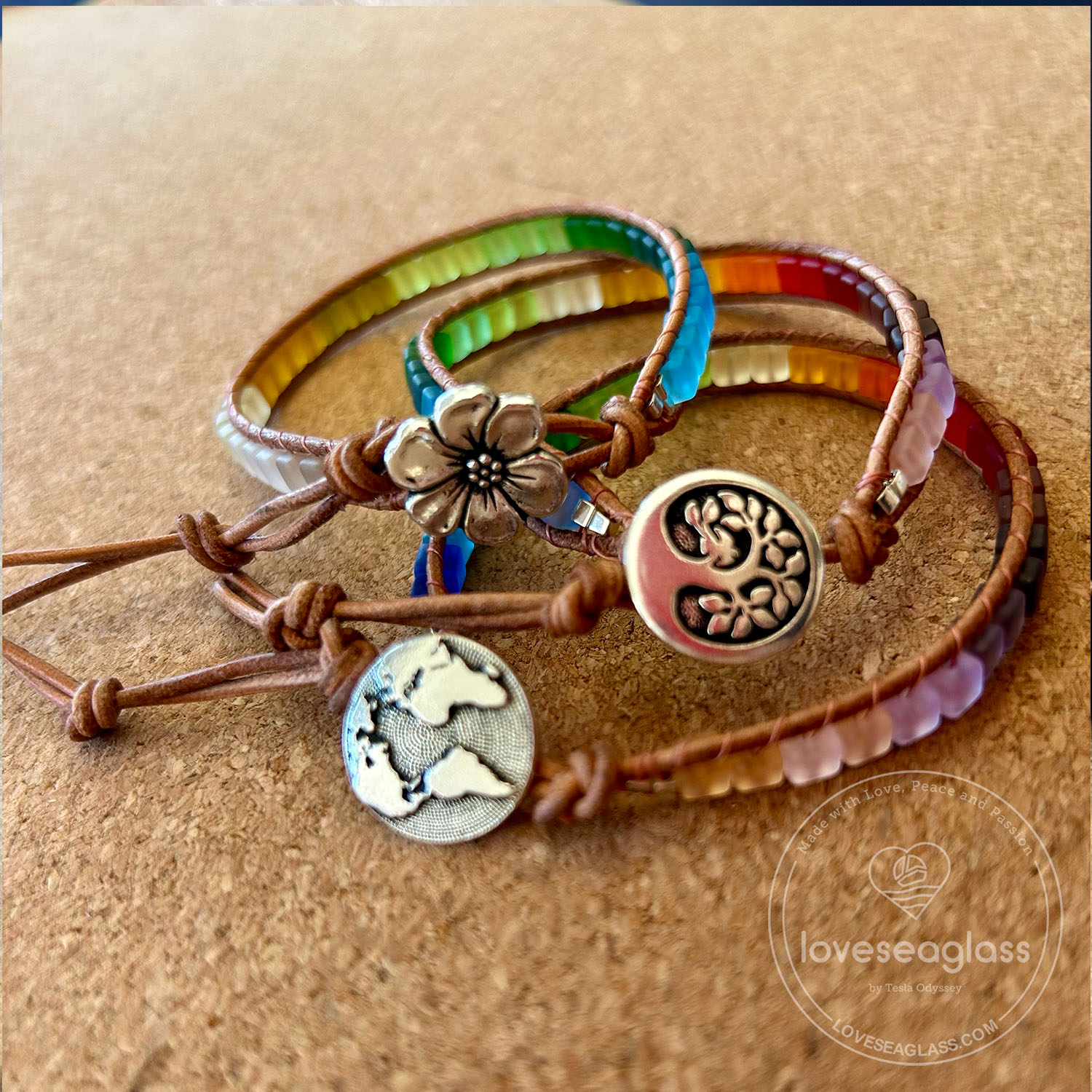 Peace Pendant Candy Bracelet